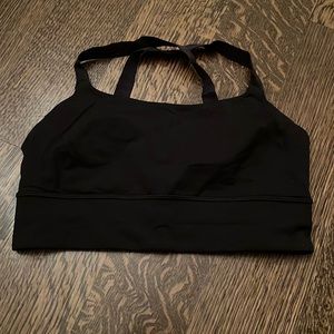 Black Lululemon sports bra with adjustable straps size 8
